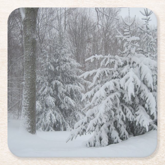 Snowy Holiday Untersetzer (Vorderseite)