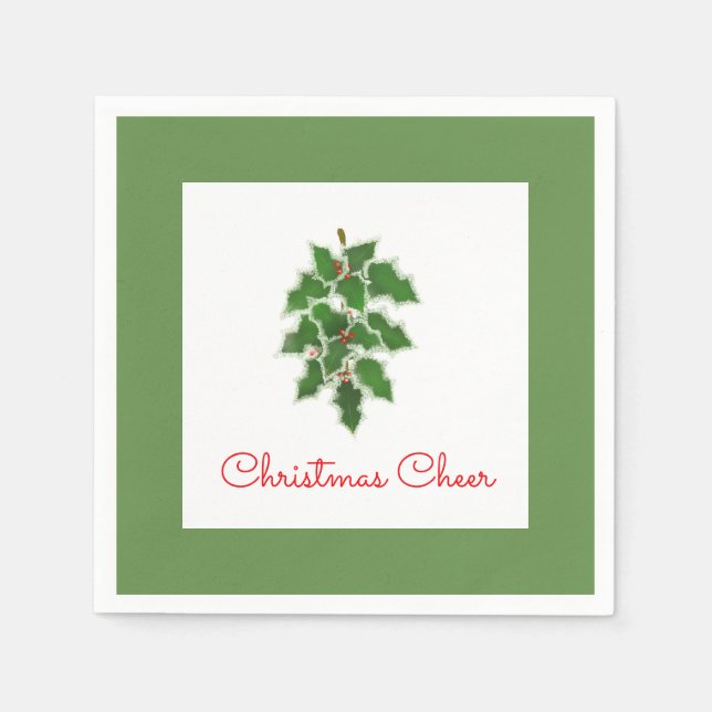 Snowy Holly Napkins Serviette (Vorderseite)