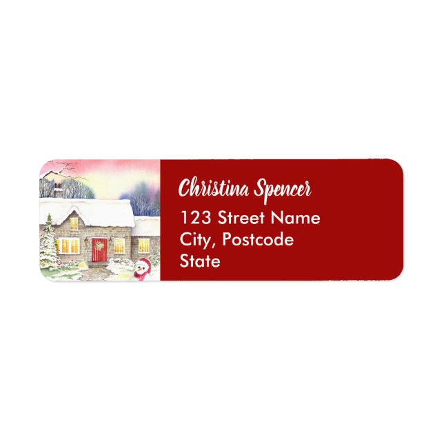 Snowy Hütte Aquarellmalerei (Vorne)