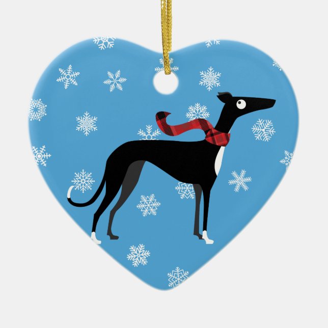 Snowy-Jagdhund Keramikornament (Vorne)