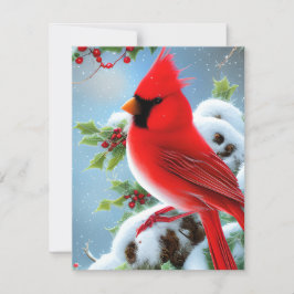 Snowy Kardinal Bird Graphic Mitteilungskarte