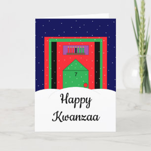 Snowy Kwanzaa: Blank Kwanzaa Feiertagskarte