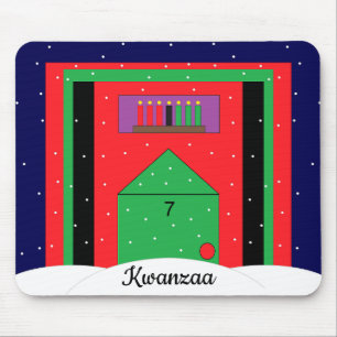 Snowy Kwanzaa Mousepad