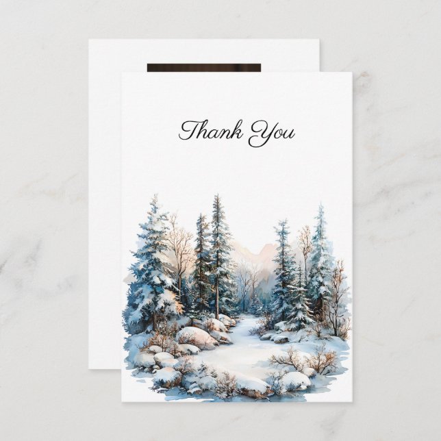 Snowy Landscape Beerdigung Foto Vielen Dank Dankeskarte (Vorne/Hinten)