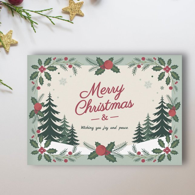 Snowy Landscape & Fir Trees - Frohe Weihnachten (Snowy Landscape & Fir Trees - Merry Christmas Holiday Card)