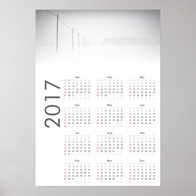 Snowy Landscape Kalender 2017 Poster (Vorne)