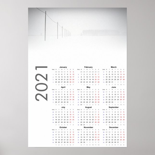 Snowy Landscape Kalender 2021 Poster (Vorne)
