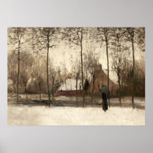 Snowy Landscape Painting, Winter Wall Art Poster