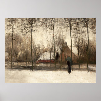 Snowy Landscape Painting, Winter Wall Art Poster