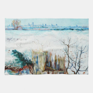 Snowy Landscape with Arles by Vincent van Gogh Geschirrtuch