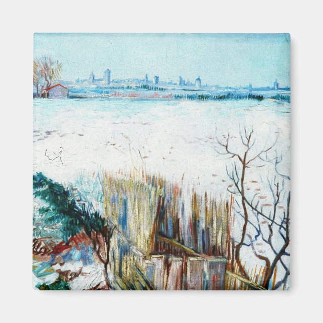 Snowy Landscape with Arles by Vincent van Gogh Magnet (Vorne)