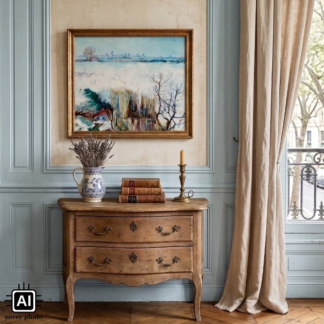 Snowy Landscape with Arles by Vincent van Gogh Poster (Snowy Landscape with Arles in the Background by Vincent van Gogh is vintage post impressionism art.)