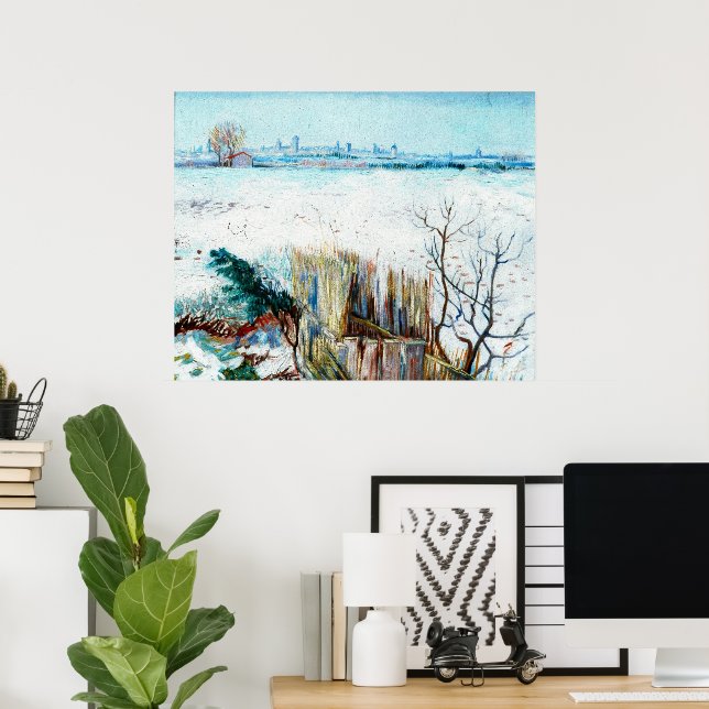 Snowy Landscape with Arles by Vincent van Gogh Poster (Heimbüro)