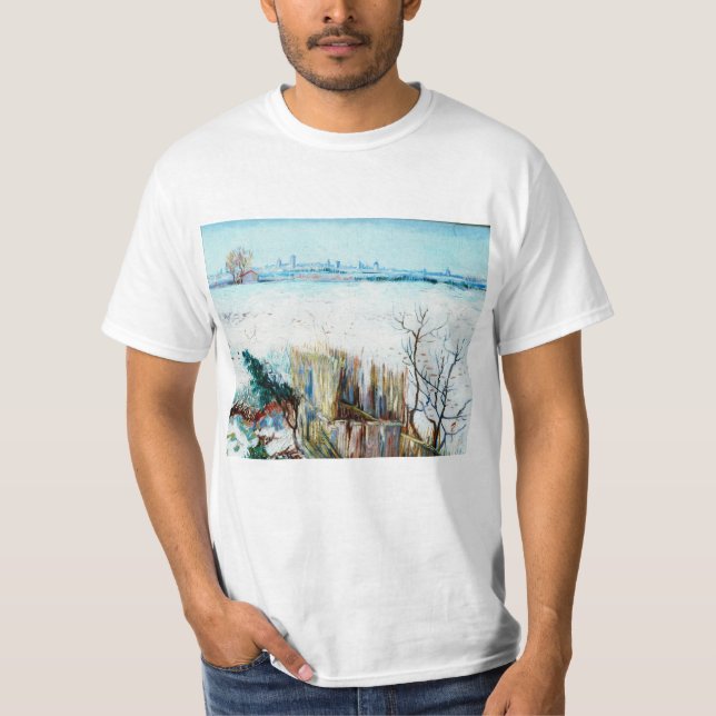 Snowy Landscape with Arles by Vincent van Gogh T-Shirt (Vorderseite)