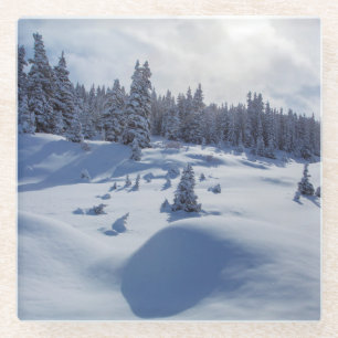 Snowy-Landschaft Glasuntersetzer