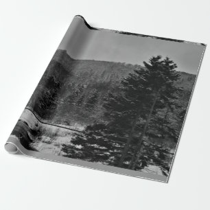 Snowy-Landschaft in Schwarzweiss Geschenkpapier