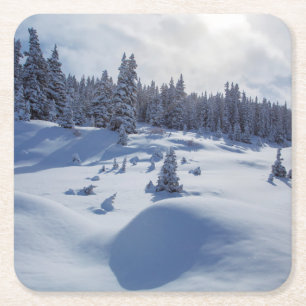 Snowy-Landschaft Rechteckiger Pappuntersetzer