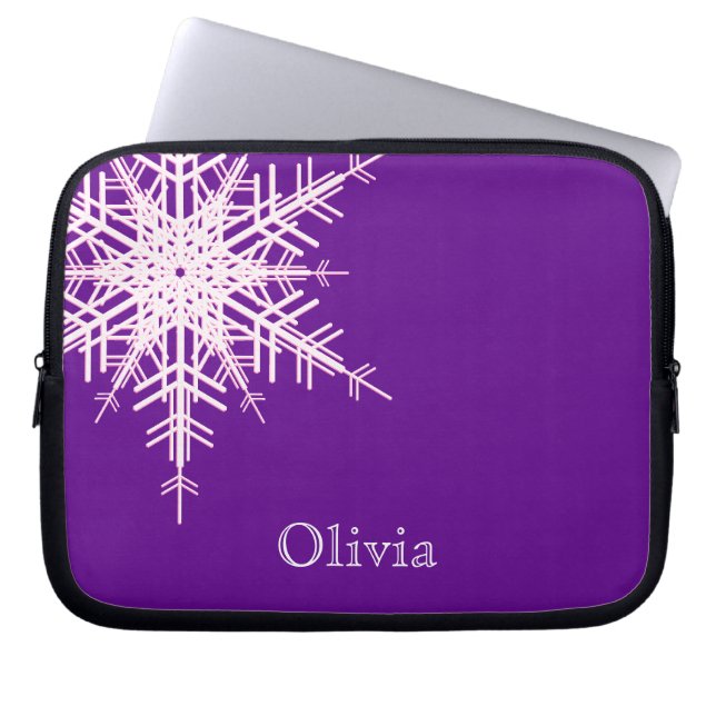 Snowy Lila Laptop Sleeve (Vorderseite)