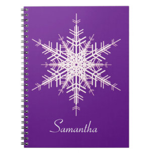 Snowy Lila Snowflake Notebook Notizblock