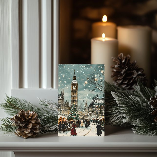 Snowy London Christmas Scene Karte (Von Creator hochgeladen)