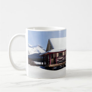 Snowy Maligne Lake Boat House Kaffeetasse