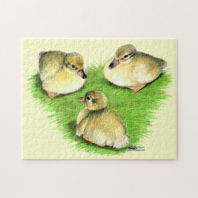 Snowy Mallard Ducklings Puzzle (Horizontal)