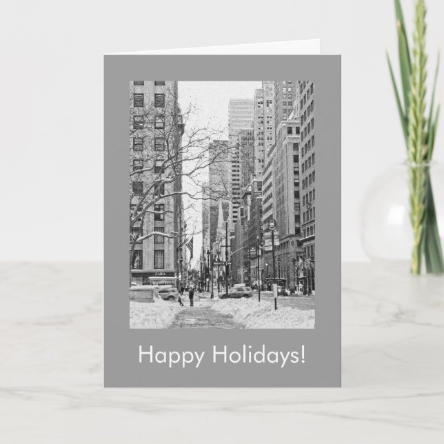 Snowy Manhattan Holiday Card Feiertagskarte (Vorderseite)
