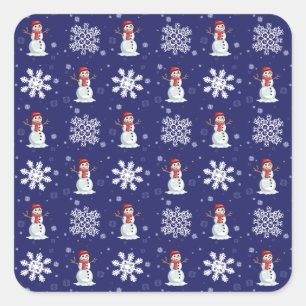 Snowy-Männer Quadratischer Aufkleber