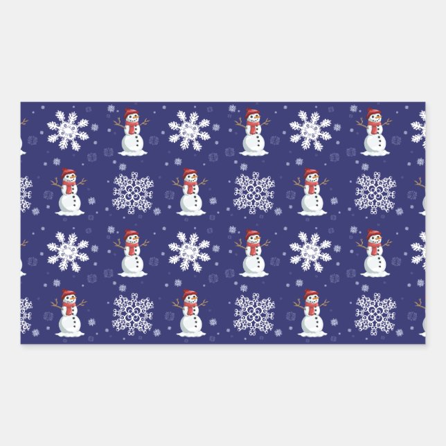 Snowy-Männer Rechteckiger Aufkleber (Vorderseite)