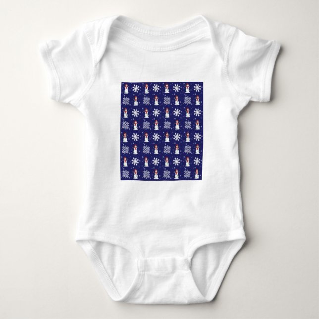 Snowy Men Baby Strampler (Vorderseite)