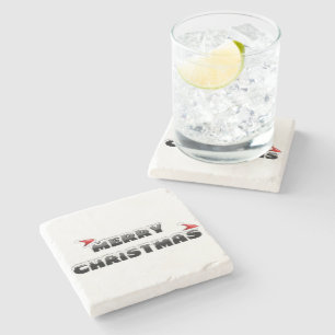 SNOWY MERRY CHRISTMAS STEINUNTERSETZER