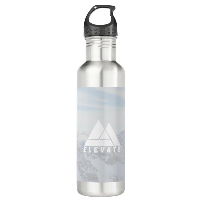 Snowy Mountain Adventure Elevation Water Bottle Edelstahlflasche (Vorderseite)