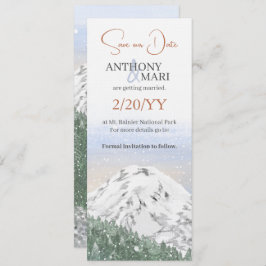 Snowy Mountain, Falling Snow & Forest Einladung