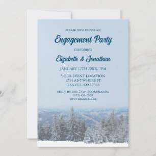Snowy Mountain Forest Engagement Party Einladung
