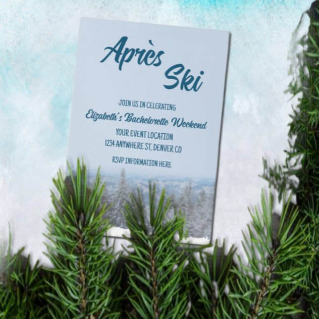 Snowy Mountain Forest Junggeselinnen-Abschied Einladung (Von Creator hochgeladen)