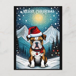 Snowy Mountain French Bulldog Weihnachten Postkarte