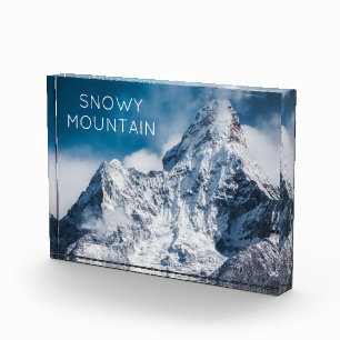 Snowy Mountain Image mit modernem Text Fotoblock