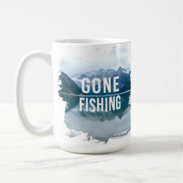 Snowy Mountain Lake Gone Fischen Kaffeetasse