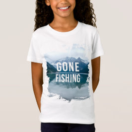 Snowy Mountain Lake Gone Fischen T-Shirt