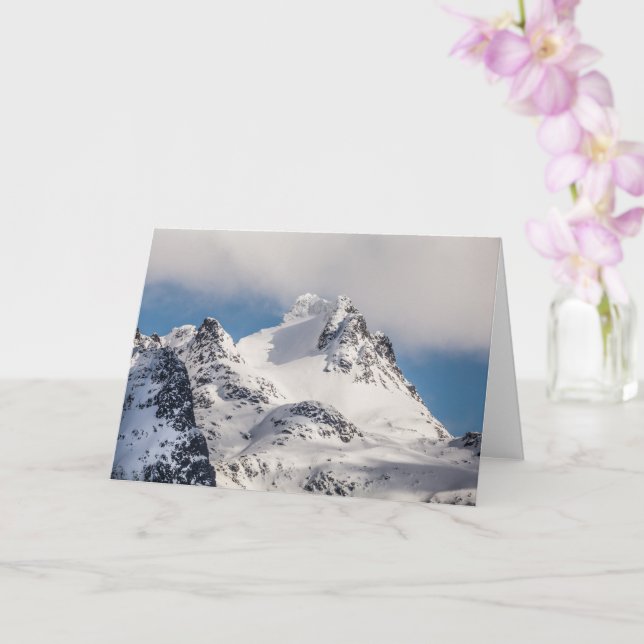 Snowy Mountain Landscape Foto Karte (Orchidee)