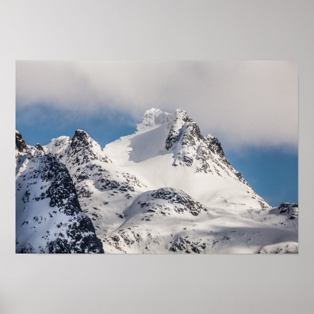 Snowy Mountain Landscape Foto Poster (Vorne)