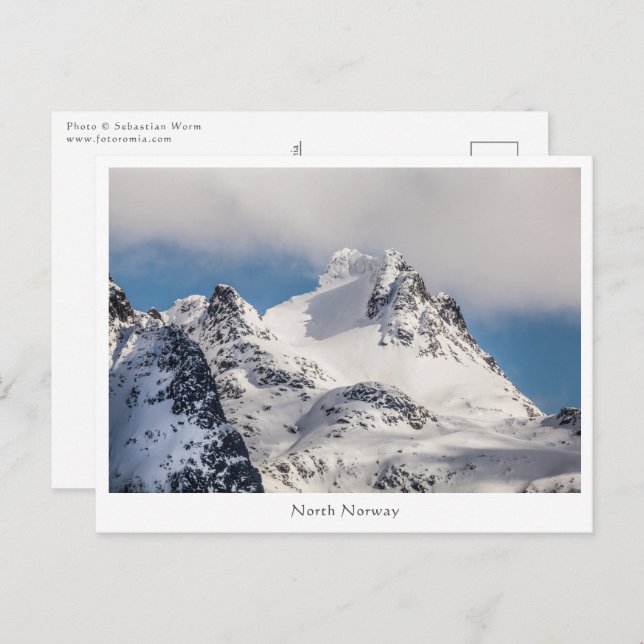 Snowy Mountain Landscape Foto Postkarte (Vorne/Hinten)