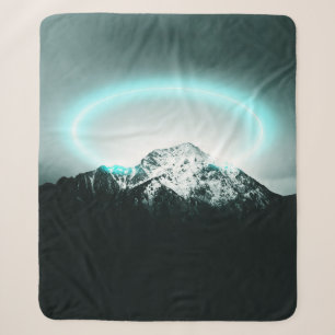 Snowy mountain mysterious blue neon light sherpadecke