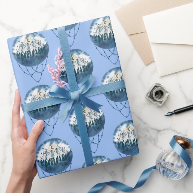 Snowy Mountain Pine Naturerlebnis im Freien Geschenkpapier (Schenken)