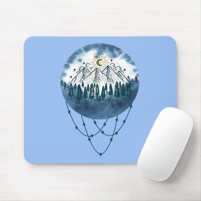 Snowy Mountain Pine Naturerlebnis im Freien Mousepad (Mit Mouse)