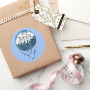 Snowy Mountain Pine Naturerlebnis im Freien Runder Aufkleber