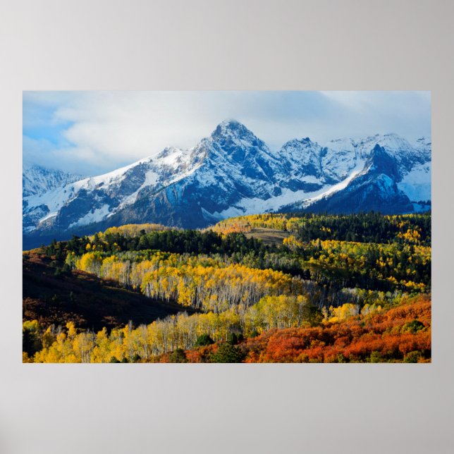 Snowy Mountain & Trees Poster (Vorne)