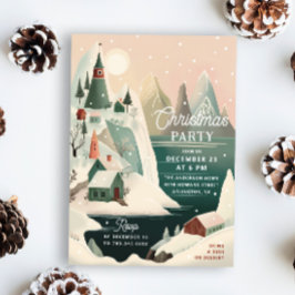 Snowy Mountain Village Urlaub | Weihnachts-Party Einladung