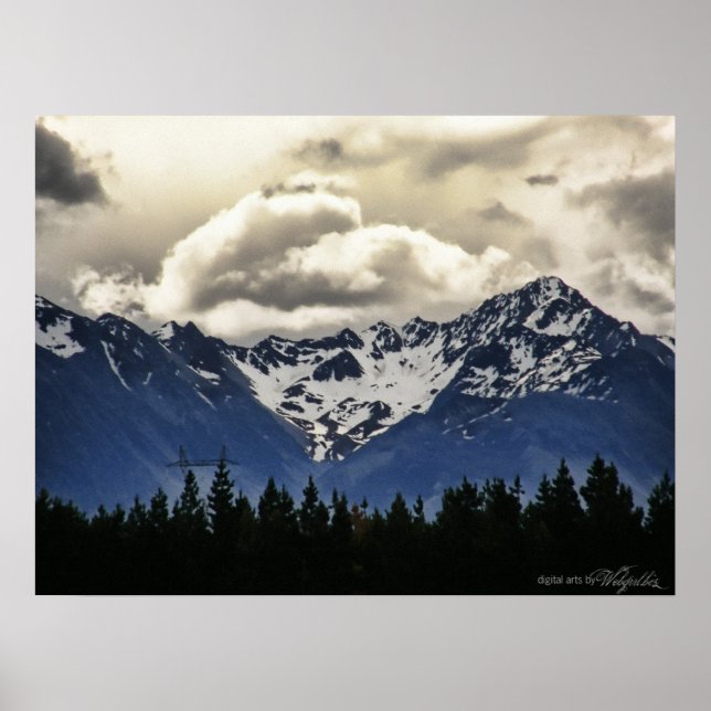 Snowy Mountains : Lake Tekapo : Neuseeland Poster (Vorne)