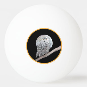 Snowy Owl and Moon Painting - Original Bird Art Tischtennisball